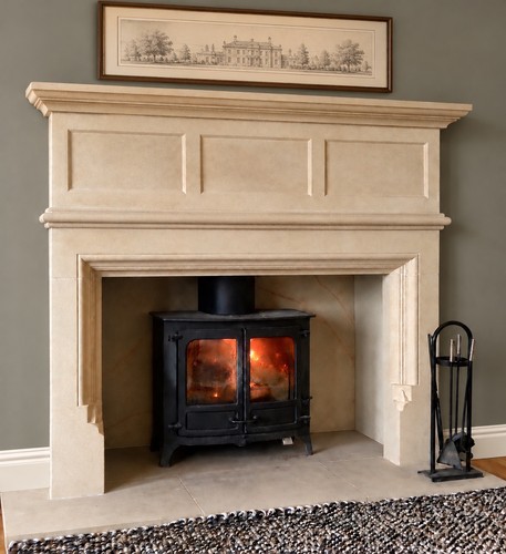 Natural stone fireplace - natural,