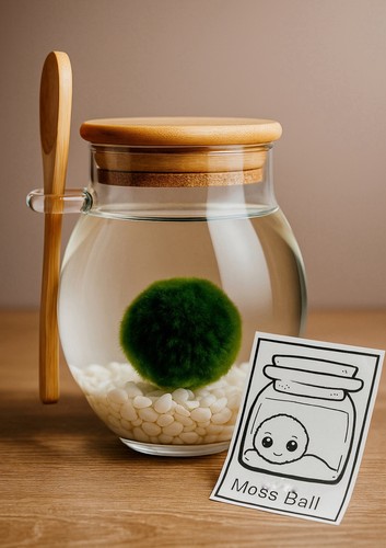 Moss ball terrarium glass - moss,
