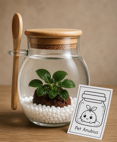 Anubias pet terrarium glass - anubias, in
